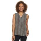 Petite Dana Buchman Pleated V-neck Tank, Women's, Size: M Petite, Med Beige