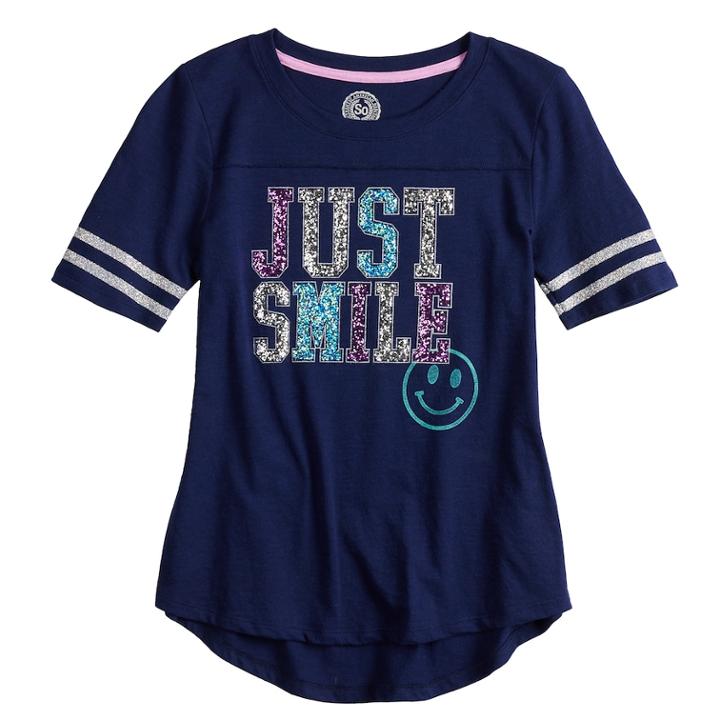 Plus Size Girls 7-16 So&reg; Varsity Graphic Tee, Size: 20 1/2, Dark Blue