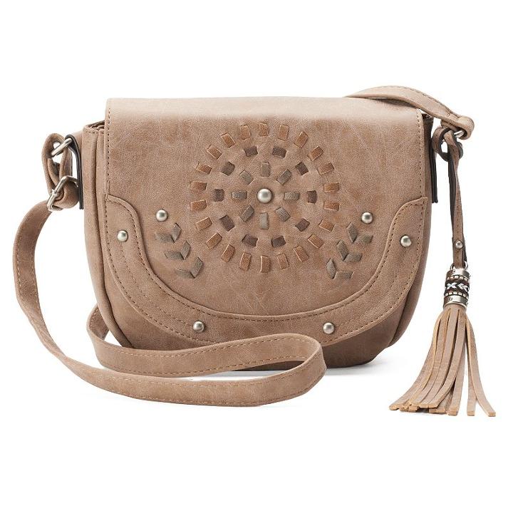 Unionbay Stitched Crossbody Saddle Bag, Women's, Med Beige
