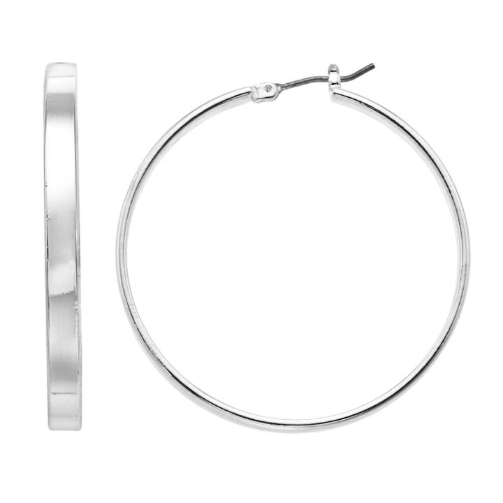Dana Buchman Thin Hoop Earrings, Women's, Silver