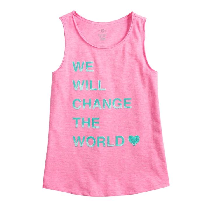 Girls 7-16 & Plus Size So&reg; Graphic Tank, Size: 16, Brt Pink