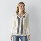 Women's Sonoma Goods For Life&trade; Striped Boho Sweater, Size: Xl, White Oth