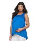 Maternity A:glow Crochet High-low Tank, Women's, Size: M-mat, Blue (navy)