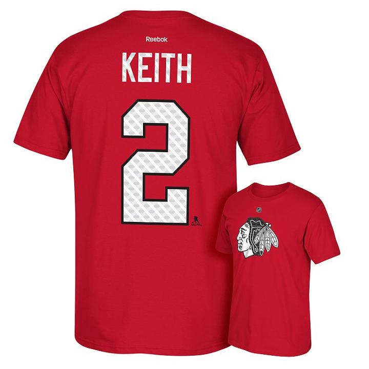 Men's Reebok Chicago Blackhawks Duncan Keith Matrix Tee, Size: Large, Red