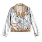 Disney D-signed Descendants 2 Girls 7-16 Metallic Faux Leather Moto Jacket, Size: Small, Silver