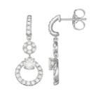 Forever Classic 1 Carat T.w. Lab-created Moissanite Double Circle Drop Earrings, Women's, White