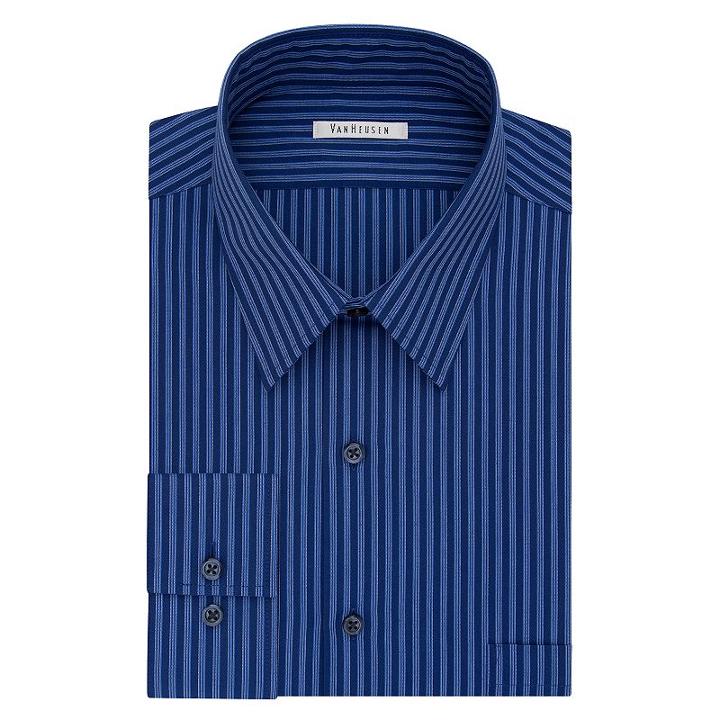 Big & Tall Van Heusen Flex-collar Dress Shirt, Men's, Size: 16.5 35/6t, Blue (navy)