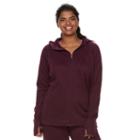 Plus Size Tek Gear&reg; Ribbed Fleece Zip-up Jacket, Women's, Size: 2xl, Drk Purple