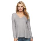 Women's Juicy Couture Glitter Waffle Top, Size: Xl, Grey