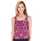Women's Mazu Swim Bust Minimizer Paisley Tankini Top, Size: 8, Black