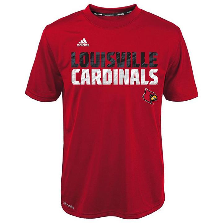Adidas, Boys 4-7 Louisville Cardinals Shock Energy Climalite Tee, Boy's, Size: S(4), Red