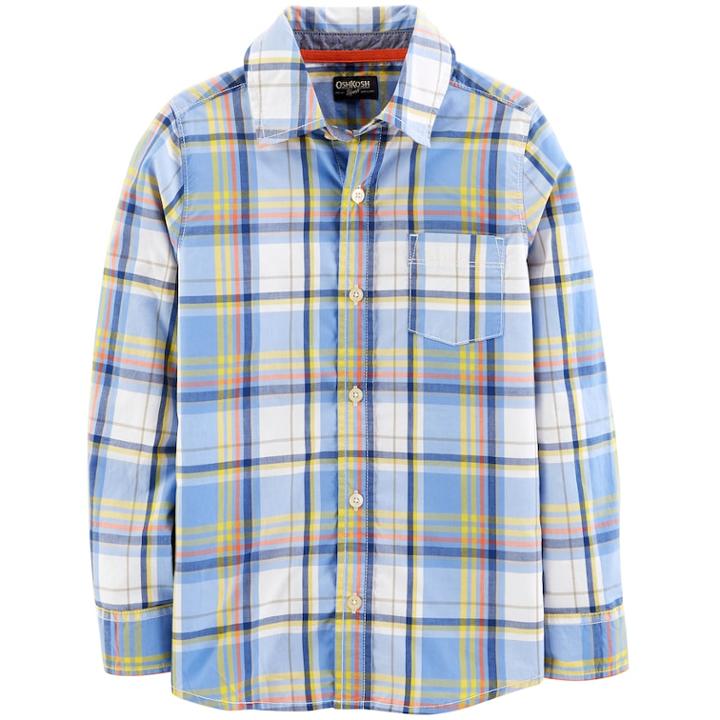 Boys 4-12 Oshkosh B'gosh&reg; Plaid Button Down Shirt, Size: 8, Blue Yellow Plaid