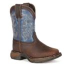 Lil Durango Boys' Full Grain Saddle Western Boots, Boy's, Size: 5.5, Blue