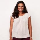 Plus Size Lc Lauren Conrad Pleated Top, Women's, Size: 1xl, Pink