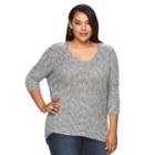 Plus Size Jennifer Lopez Boucle Cocoon Sweater, Women's, Size: 1xl, Brt Purple