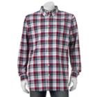 Big & Tall Sonoma Goods For Life&reg; Classic-fit Plaid Poplin Button-down Shirt, Men's, Size: 4xb, Red
