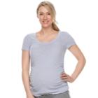 Maternity A:glow Essential Ruched V-neck Tee, Women's, Size: S-mat, Med Purple
