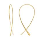 18k Gold Over Silver Curved Wire Threader Earrings, Women's, Yellow