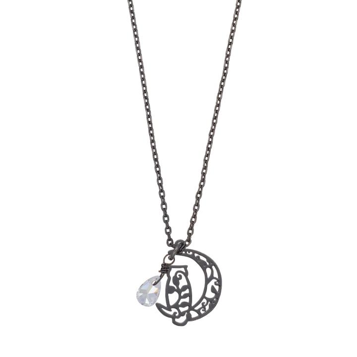 Lc Lauren Conrad Filigree Cat On The Moon Pendant, Women's, Black