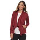 Women's Dana Buchman Faux-suede Open Front Jacket, Size: Large, Dark Red