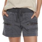 Women's Sonoma Goods For Life&trade; Zipper Accent Pull-on Utility Shorts, Size: 10, Dark Grey