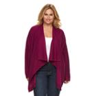 Plus Size Dana Buchman Striped Open-front Cardigan, Women's, Size: 2xl, Ovrfl Oth