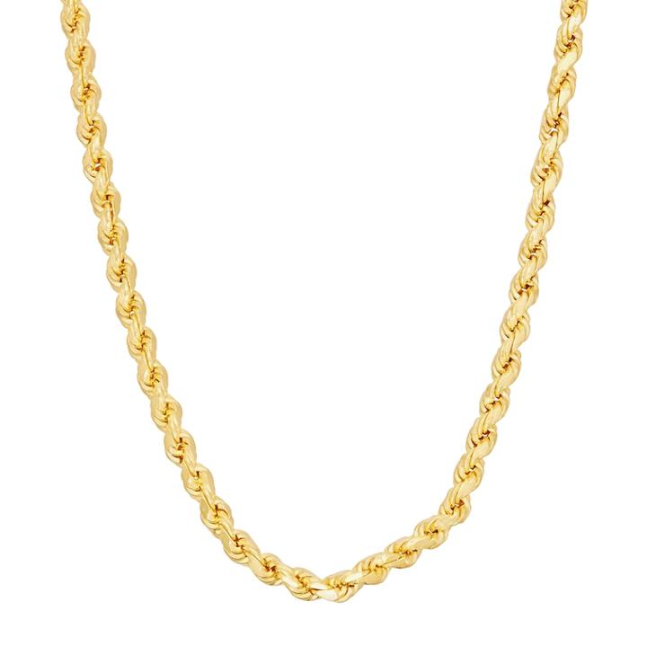 14k Gold Over Silver Rope Chain Necklace, Women's, Size: 30, Yellow