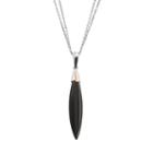 Onyx Sterling Silver Spike Necklace, Women's, Size: 17, Black