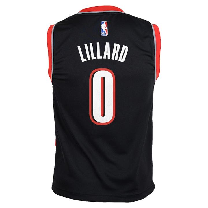 Boys 8-20 Portland Trail Blazers Damian Lillard Replica Road Jersey, Size: L 14-16, Black