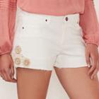 Women's Lc Lauren Conrad Crochet Jean Shorts, Size: 2, White