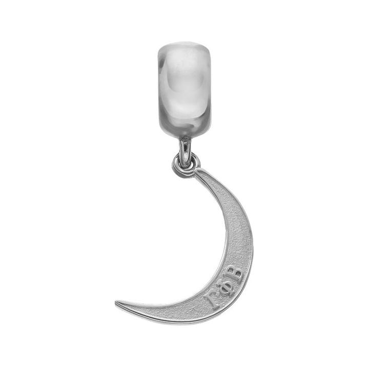 Gamma Phi Beta, Logoart Sterling Silver Sorority Crescent Moon Charm, Women's, Grey