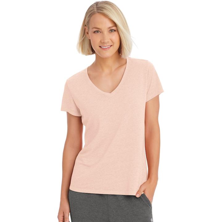 Women's Champion Authentic Burnout Short Sleeve Tee, Size: Small, Light Pink