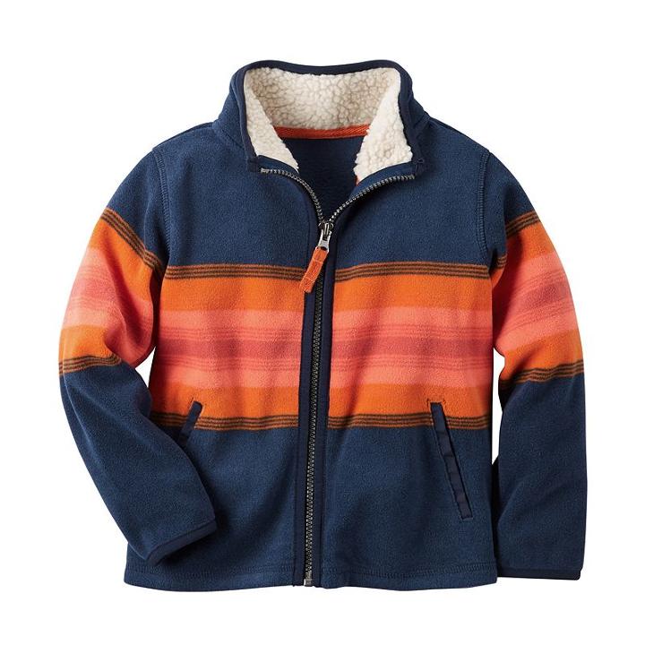 Boys 4-8 Carter's Patterned Microfleece Zip-up Jacket, Boy's, Size: 5, Orange