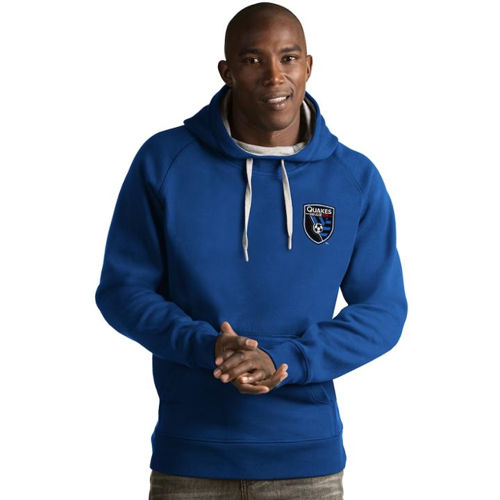 Men's Antigua San Jose Earthquakes Victory Pullover Hoodie, Size: Xl, Dark Blue