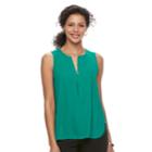 Women's Dana Buchman Crepe Sleeveless Blouse, Size: Xl, Med Green