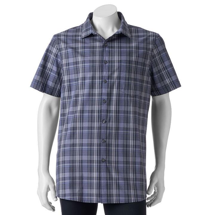 Big & Tall Apt. 9&reg; Classic-fit Patterned Stretch Button-down Shirt, Men's, Size: 2xb, Med Grey