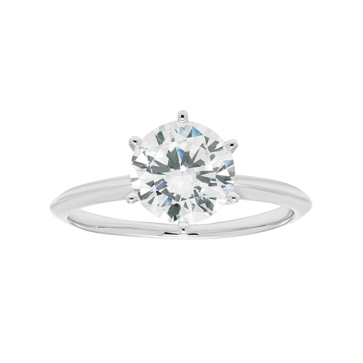 14k White Gold 1 1/2 Carat T.w. Lab-created Moissanite Engagement Ring, Women's, Size: 7