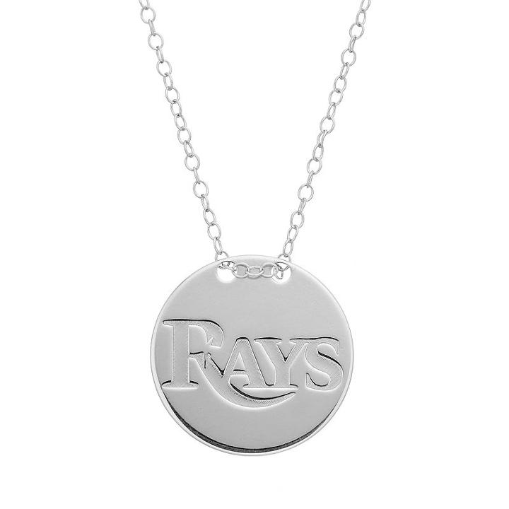 Tampa Bay Rays Sterling Silver Disc Pendant Necklace, Women's, Size: 16, Grey