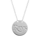 Tampa Bay Rays Sterling Silver Disc Pendant Necklace, Women's, Size: 16, Grey