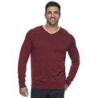 Big & Tall Croft & Barrow&reg; True Comfort Classic-fit Easy-care V-neck Sweater, Men's, Size: Xxl Tall, Dark Red