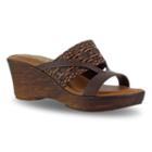 Tuscany By Easy Street Rachele Women's Wedge Sandals, Size: Medium (10), Brown
