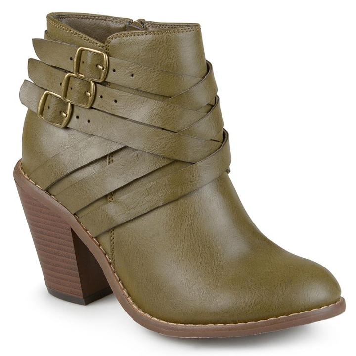 Journee Collection Strap Women's Ankle Boots, Girl's, Size: 10, Green