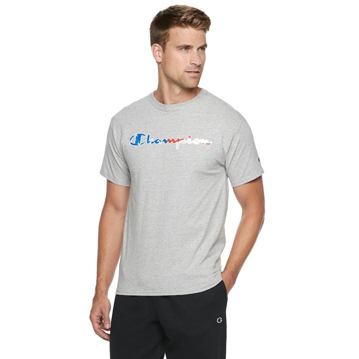 Men's Champion Jersey Tee, Size: Large, Light Grey