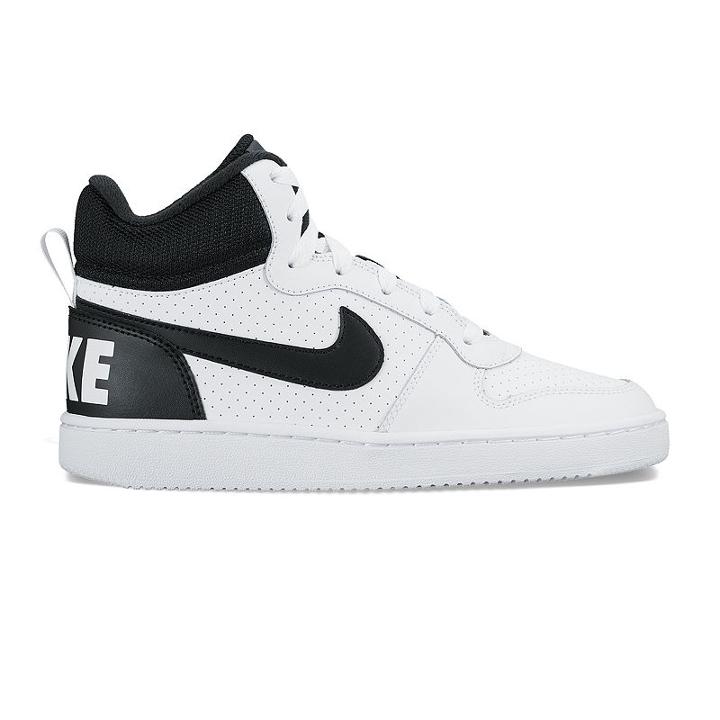 Nike Court Borough Mid Grade School Boys' Basketball Shoes, Boy's, Size: 7, Natural