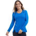 Women's Balance Collection Sloan Strappy Long Sleeve Tee, Size: Xl, Blue