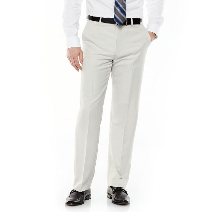 Men's Croft & Barrow&reg; Classic-fit Flat-front No Iron Microfiber Dress Pants, Size: 38x30, Grey