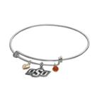 Fiora Sterling Silver Oklahoma State Cowboys Charm Bangle Bracelet, Women's, Orange