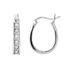 Sterling Silver 1/10-ct. T.w. Diamond Hoop Earrings, Women's, White