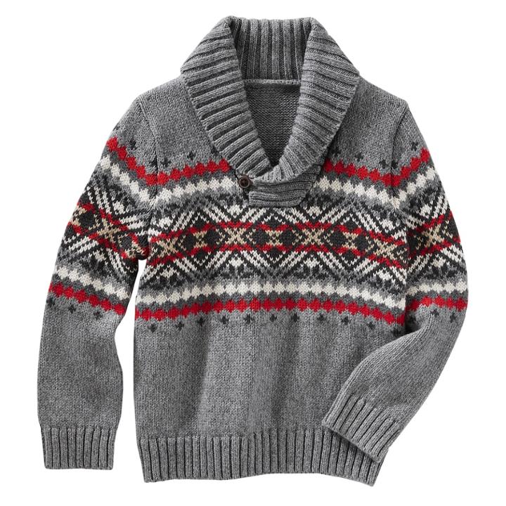 Boys 4-10 Oshkosh B'gosh&reg; Knit Shawl Collar Pullover Sweater, Size: 6, Multicolor