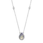 Sterling Silver Lab-created Opal & White Topaz Teardrop Necklace, Women's, Size: 18